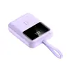 Batería Portátil Mini de Fábrica Directa Transfronteriza con Cable Integrado, Correa Oculta, Pantalla Digital, Batería Portátil de Regalo, Logo Personalizado