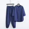 Traje de Ropa Sencilla Estilo Chino Budista Zen para Hombre Traje de Vestir de Algodón y Lino para Adorar a Buda Traje Tang Estilo Zen para Hombre para Meditación