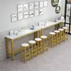 Mesa de Bar em Madeira Maciça para Uso Doméstico, Lazer na Varanda, Loja de Chá com Leite, Bar, Conjunto de Mesa Longa Estreita Montada na Parede e Cadeiras, Mesa Alta