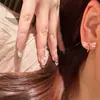 Brincos e Anéis Frescos, Elegantes, Modernos e de Alto Padrão, Combinação Suave e Versátil, Joias Luxuosas, Anéis e Brincos