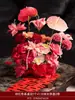 Habitación de Boda Dormitorio Mesita de Noche Arreglo Flor Artificial Linterna de Escritorio Decoración Floral Ambiente Mesa de Café Mesita de Noche Suministros de Flores