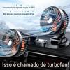 Ventilador de Carro com Dupla Cabeça, Ventilador Elétrico de Carro Rotativo 360 Graus com Potência de Vento Ajustável, Inclui Placa de Estacionamento, Usa Acendedor de Cigarros para Carros Pequenos