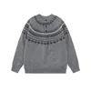 Suéter jacquard de cuello redondo con media botonadura y diseño de tótem para hombre, marca de moda, primavera y otoño, holgado casual, jersey relajado, tejido de punto de manga larga