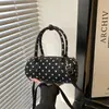 Bolso bandolera de lunares súper popular, exquisito y dulce, estilo coreano para niñas, moderno y elegante para ir al trabajo, bolso cilíndrico de mano de gran valor