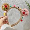 Diadema de felpa color caramelo para Otoño e Invierno diadema de castaña frita diadema de Corea del Sur estilo ins elegante retro accesorios para el cabello de cuadros naranjas