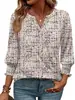 Amazon Transfronterizo Cuello en V Pequeña Abertura Manga Larga Top para Mujer Elástico Fruncido Puños con Volantes Holgado Casual Camiseta