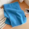 Cachecol Tricotado de Lã Pura Azul com Bolinhas, Estilo Coreano, Redutor de Idade, Dupla Face para Mulheres, Versátil para o Inverno, Protetor de Pescoço Espesso e Quente para Estudantes
