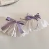 Pinza para el pelo con forma de falda y lazo de cinta morada estilo coreano, dulce y elegante, pinza de resorte para sujetar a media altura en la parte trasera de la cabeza, pinza superior, pinza para coleta