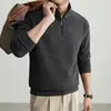Sudadera para Hombre con Cuello Alto y Media Cremallera, Tejido Pesado de 350g, Manga Raglán, Manga Larga, Ropa para Hombre al por Mayor, Suministro Exclusivo Transfronterizo