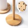 Portapañuelos de Bambú Cocina Vertical Portarrollos Dispensador de Servilletas para Mesa de Comedor Soporte para Trapos Portaservilletas de Madera Maciza