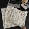 2026 Novo Outono Manga Longa Calça Longa Pijama Feminino Casual Cardigã de Renda Confortável Algodão Nuvem Roupas de Casa