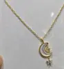 Nuevo Collar de Luna con Gato y Flores Estilo Coreano para Mujer, Cadena de Clavícula de Cobre Personalizada de Lujo Ligero, Gama Alta Nicho Estilo Ins