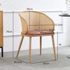 Silla de Comedor con Reposabrazos para Hogar, Restaurante, Cafetería, Silla de Ratán Hecha a Medida para Bar, Casa de Huéspedes, Tejido de Ratán con Hierro Forjado