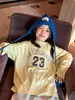 Camiseta Base de Estilo Coreano para Niños y Niñas, Estampado de Letras y Números, Suave, Cómoda, Corte Holgado, Nueva Colección Otoño 2026