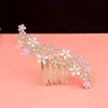 Pente de cabelo elegante e nobre estilo coreano, pente de inserir para adulto, adorno de cabeça com flor de noiva, decoração para fotos de estúdio, acessórios de cabelo de acompanhamento