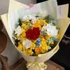 Papel de regalo de flor de piel de vaca blanca rayada, papel de regalo de ramo con textura vintage engrosado, venta al por mayor de materiales florales para floristería