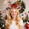 Fivela de Cabeça de Chifre de Desenho Animado Infantil Tiara de Árvore de Natal Decorações de Natal Chapéu de Natal Tiara de Bola de Pelo de Estrela Acessórios de Cabelo