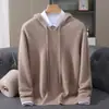 Suéter de Punto con Capucha Sudadera para Hombre Casual con Capucha Tejido de Visón Piel de Conejo Moda Camiseta Básica Holgada Otoño e Invierno