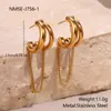 Pendientes de Acero Inoxidable con Borlas de Moda Europea y Americana Transfronteriza Estilo Ins Bañados en Oro Real Diseño Joyería de Oreja de Nicho Venta al por Mayor