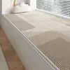 Linha de creme estilo ins almofada de bay window tapete de cabeceira tapete tapete de quarto tapete de sala de estar tapete de laço longo para quarto piso do quarto