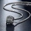 Collar Vintage de Plata Tailandesa Pixiu para Hombre Unisex Personalidad Trendy Retro Creativo Colgante Artístico Giratorio Accesorio