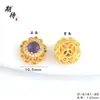 Accesorios Dorados Chapados de Color Duradero para Manualidades con Incrustaciones de Circonita, Cuentas Espaciadoras para Pulseras, Accesorios Dorados Chapados con Flor de Calabaza de Diamante Completo Hueca Calada
