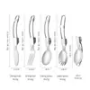 Acero Inoxidable 304 Vajilla Plegable Cuchillo, Tenedor, Cuchara y Palillos Estilo Camping al Aire Libre Picnic Viaje Almacenamiento Conveniente Set de Vajilla