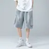 Shorts de mezclilla rotos para hombre, verano, finos, marca de moda, overol, pantalones cropped holgados, shorts de alta calle americanos