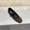 Zapatos Mary Jane Vintage de Punta Redonda con Estampado de Leopardo para Mujer, Nuevo Estilo 2026, Boca Baja, Bailarinas Suaves de Noche
