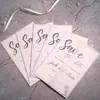 Papel Sulfite Branco Porta-Cartão Dupla Porta Convite de Casamento Cartão de Convite de Casamento Impressão de Convite de Casamento Simples e Elegante