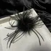 Suqi Moda Retrô Festa Banquete Vestido Corsage Broche Pena Natural Pena de Avestruz Broche de Natal Atacado