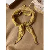 Bufanda Triangular Floral Artística de Algodón y Lino Estilo Coreano Vintage para Mujer, Accesorio de Cuello para Otoño e Invierno