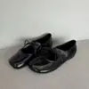 Em Estoque, Envia Imediatamente! Sapatos Mary Jane Planos Baixos Estilo Retro Francês Coreano com Amarração Frontal Estampa de Leopardo Bico de Porco Bico Dividido