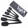 Amazon venda quente de silicone utensílios de cozinha 6 peças creme raspador 6-Piece ferramenta de cozimento espátula escova de óleo terno