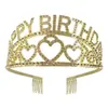 Fábrica Amor Liga de Zinco Strass Coroa Barroca Alta Coroa Europeia e Americana Vestido de Casamento Estilismo Carta de Formatura Aniversário Acessórios de Cabelo