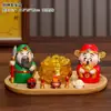 Figurita de Hada Pequeña Estilo Chino del Dios de la Riqueza de Cinco Vías Adorno de Resina para Escritorio de Oficina, Entrada y Decoración de Gabinete de Vino