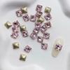 Celebridad de internet rosa girly accesorios para uñas de corazón con base puntiaguda y diamantes súper brillantes corazón asimétrico diamante de cristal multifacético joyería de cristal