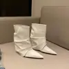 Botas nuevas de estilo retro francés a media pantorrilla, modernas y chic para 2026, botas de talla grande para mujer, cómodas