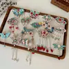 Flores Balançando ao VentoNovo Grampo de Cabelo Longo com Franjas Florais Estilo Chinês, Presilha Lateral para Franja para Mulheres, Acessório Retro Hanfu, Ornamento de Cabelo