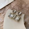 Aretes de Cristal Cuadrados 2021 Nuevo Estilo de Moda Aretes Dongdaemun Corea del Sur Elegantes Simples Aretes de Moda de Celebridad de Internet