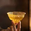 Estilo Dinastía Song Crisantemo Dorado Taza Maestra Tradicional de Vidrio Taza de Té Hecha a Mano de Alta Gama Lujo Ligero Taza Individual Juego de Té Kung Fu Regalo