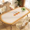 2025 Mesa Redonda Plegable de Lujo Ligero y Gama Alta Mantel Ovalado de Cuero para Mesa de Comedor Mantel Protector Impermeable, a Prueba de Aceite, Anti-quemaduras y Aislante Térmico
