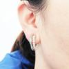 Brincos de Pérola com Zircônia em Formato de C Estilo Chanel, Joias Ji Doudou com Toque de Luxo, Brincos Pequenos de Bênçãos do Dia a Dia para Mulheres