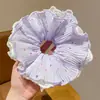 Scrunchie de Bolinhas de Alto Padrão Estilo Francês, Elástico de Renda Versátil para Mulheres, Adequado para Penteados de Coque, Acessório de Cabelo