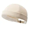 Gorro liso sin visera transfronterizo para hombre y mujer, versátil sombrero de propietario de tela de escalera de copa redonda retro, sombrero para el sol ajustable, moderno