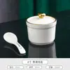 Tigela de hotel panela de cerâmica para ensopado com tampa tigela de sobremesa tigela individual para sopa louça individual panela de ensopado panela de cozimento duplo tigela para ninho de pássaro