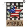 Bandera Popular de Jardín para el Día de la Independencia de Temu, Bandera con Estampado de Camión y Corazón en Material de Lino, Decoración Americana para Jardín al Aire Libre