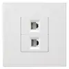 Enchufe de pared de 2 en 2 de dos hilos/cuatro hilos doble para teléfono RJ11 de corriente débil tipo 86 para voz e información telefónica