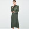 Nueva oferta de ropa plisada para mujer, vestido suave y cómodo, vestido de mujer de longitud media, ajustado, de corte A, con falda y manga larga.