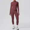 Pantalones de Yoga Ajustados de Cintura Alta Levanta Glúteos Color Sólido Sin Costuras Cuello Alto Ropa Exterior Traje Deportivo Largo para Correr al Aire Libre y Fitness